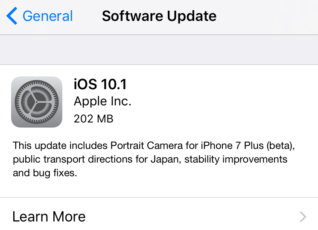 iPhone'i tarkvara tuleb viia turvalisuse huvides versioonile iOS 10.1