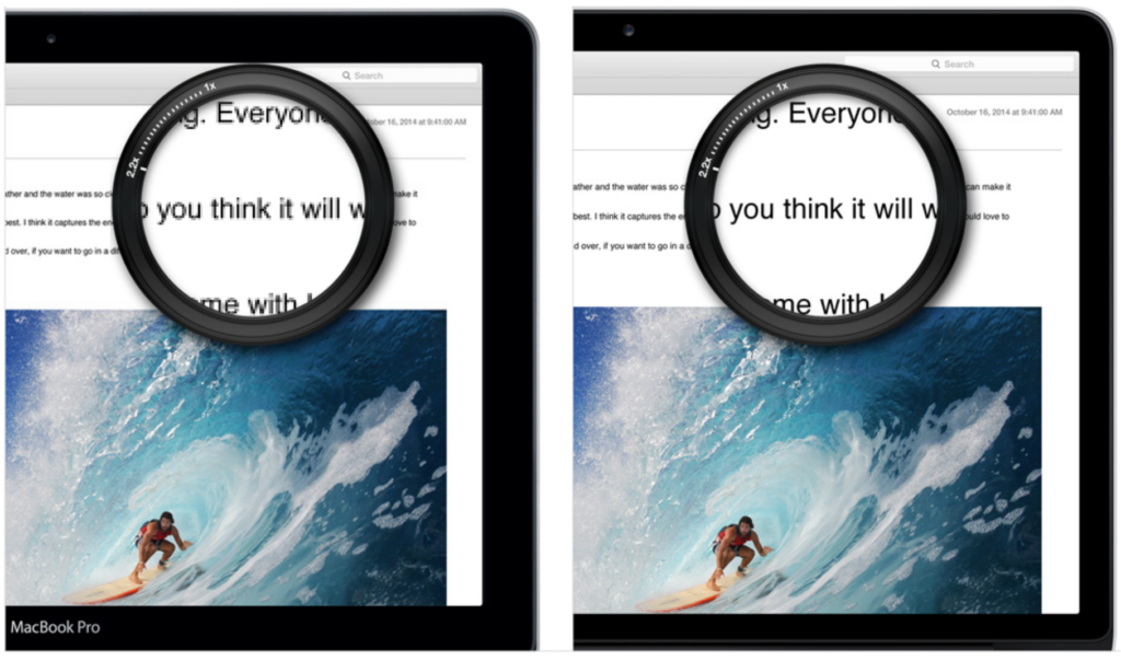 Pikslitihedus määrab, kui terav on ekraanil olev pilt. Foto: Apple.com