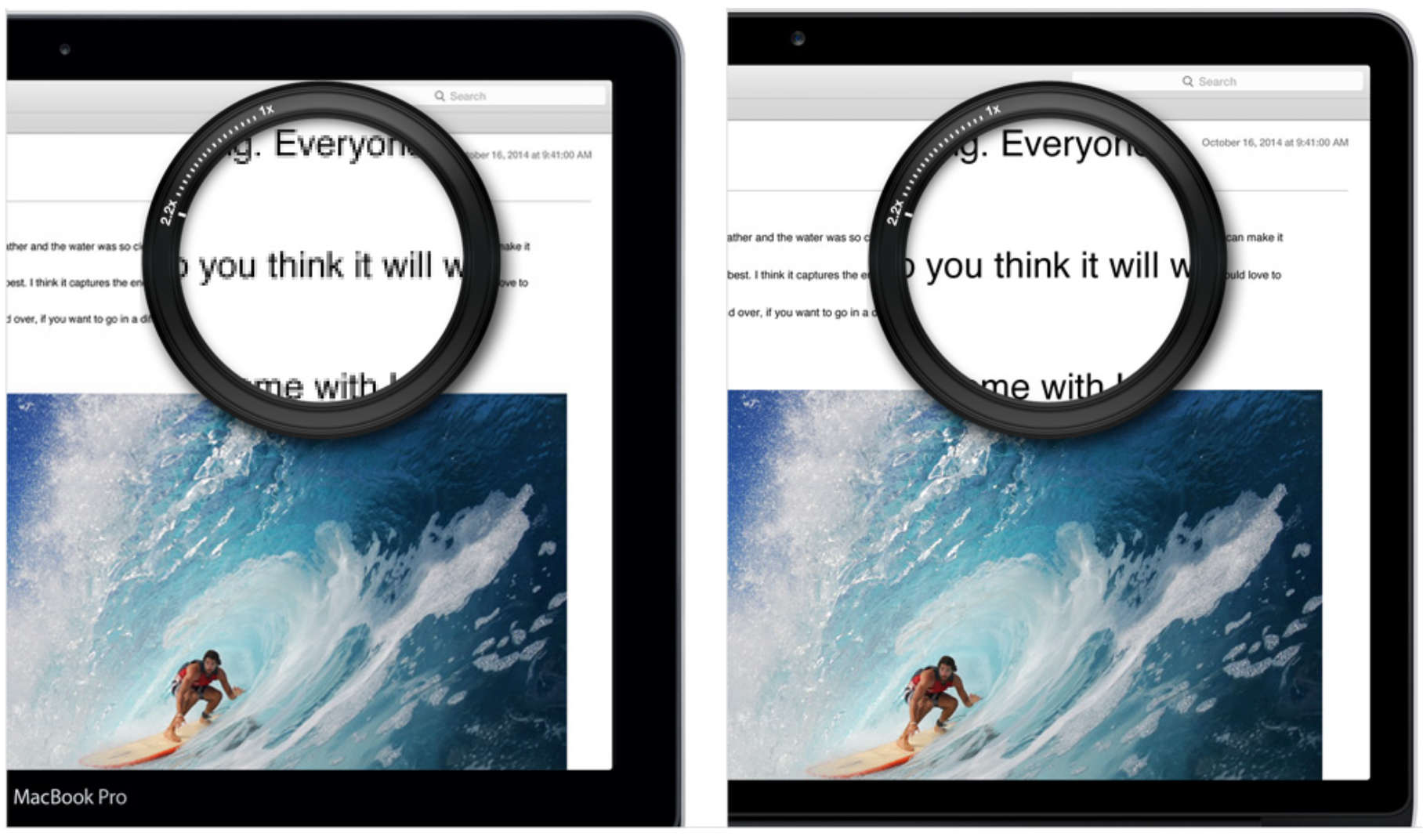 Частота пикселей показывает, насколько четким будет изображение на экране. Фото: Apple.com