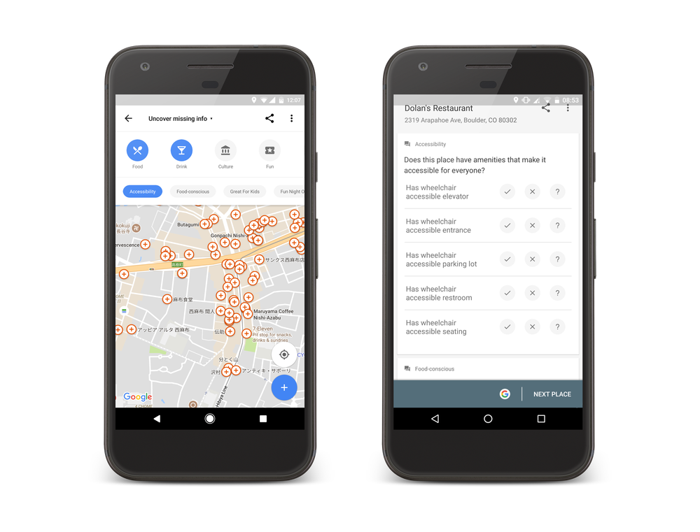 Дополните информацию о доступе для людей с ограниченными возможностями в Google Maps. Фото: Google